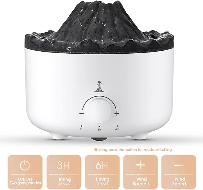 Flame Humidifier Volcano Essential Oil Diffuser
